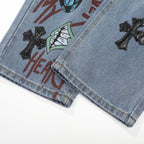 Chrome Hearts American street art cross with straight shaft Pants W1