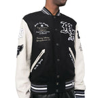 AMIRI logo patch varsity bomber jacket Black