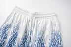 AMIRI logo-print gradient silk shorts