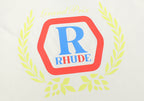 RHUDE micro-label wheat ear letter printing t-shirt