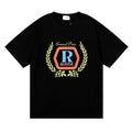 RHUDE micro-label wheat ear letter printing t-shirt